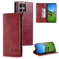 thumbnail image 1 of Compatible With Samsung Galaxy S23 Ultra Wallet Case Magnetic Closure Credit Card Pocket[Hidden Kickstand] Shockproof Dustproof Rfid Blocking PU Leather Luxury Phone Cover, Winered, 1 of 10