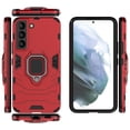 thumbnail image 1 of Compatible With Samsung Galaxy S24 Phone Case Military Grade Drop Protection Hard PC Soft TPU Rugged Design Holder[Hidden Kickstand] Anti-Scratch Anti-Fingerprint Phone Case,Red, 1 of 5