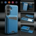 thumbnail image 1 of Compatible With Samsung Galaxy S25 Phone Case,Back Magnetic Detachable Flip Wallet,Compatible With Magsafe,With Kickstand,Card Slots,PU Leather Shockproof Rugged Phone Case Cover,Blue, 1 of 10