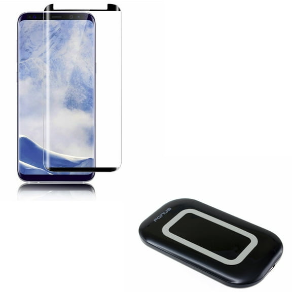 Compatible With Samsung Galaxy S9 - Matte Tempered Glass Screen Protector Anti-Glare w 10W Fast Charging Ultra Slim Wireless Charger Pad