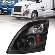 Leavan LED Black Driver Side Headlight Assembly Fit for Volvo VNL 2004-2014, Driver Side Headlamp Head Light Lamp Housing