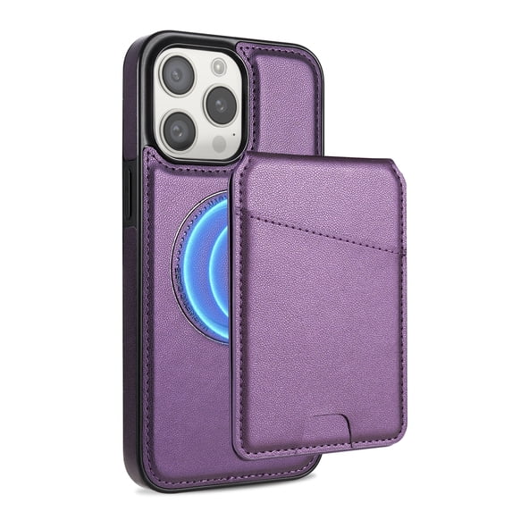 Compatible With iPhone 12 Pro / 12 6.1" Wallet Case,PU Leather,Back Flip Kickstand,Detachable Magnetic Wallet,With Card Slots,Shockproof Rugged Ultra Slim Anti-fall Phone Case Cover,Purple