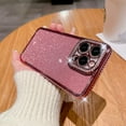 thumbnail image 1 of Compatible With iPhone 14 Pro Case Glitter Powder Bling Rhinestone Sparkle Shiny Bumper Design Soft Silicone Luxury Fashion Protective Shockproof Phone Case for Women or Girls,Rosegold, 1 of 1