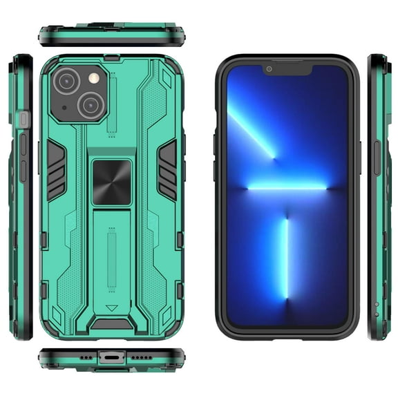 Compatible With iPhone 15 Plus Phone Case Military Grade Protection Kickstand Shockproof Anti-Scratch Anti-Fingerprint Lightweight Rugged Phone Cover for Men or Women,Green