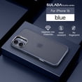 thumbnail image 1 of Compatible With iPhone 16 Phone Case,With Metal Camera Frame&Metal Buttons,Shockproof Anti-fall Rugged Ultra Slim Thin Fit Frosted Rugged Translucent Phone Case Cover,Darkblue, 1 of 7
