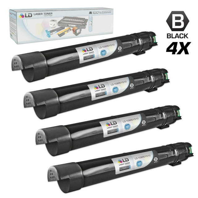 Compatible Xerox 106R01510 Set of 4 High Yie Black Solid Cartridges for the Phaser 6700