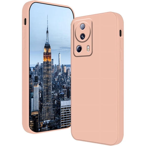 Compatible with Xiaomi 13 Lite Case Shockproof, Liquid Silicone Ultra Slim Protective Xiaomi 13 Lite Phone Case Soft Anti-Scratch Cover with Full Body Protection Cases (Pink)