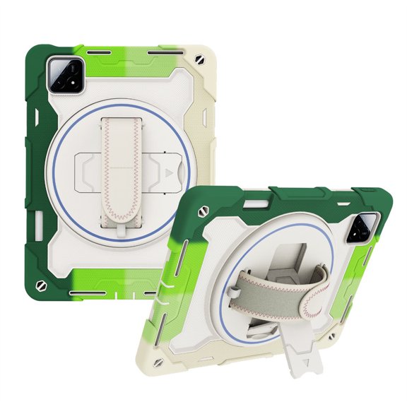 Compatible for Xiaomi Pad 6S Pro 12.4 Case,3in1 Armor Heavy Shockproof Protective Rugged Kickstand with Shoulder Strap（Without Screen Protector, Pen） - C