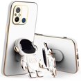 thumbnail image 1 of Compatible with Xiaomi Redmi 12C Case for Women Men, Ultra Soft Xiaomi Redmi 12C Phone Case with Stand Silicone TPU Plating Cute Astronaut Pattern Cases Cover (White), 1 of 14