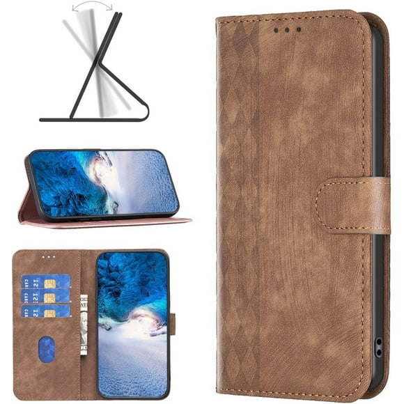 Compatible with Xiaomi Redmi 9A Flip PU Leather Case,Compatible with Xiaomi Redmi 9AT M2006C3LVG / Redmi 9A M2006C3LI M2006C3LC / Redmi 9i M2006C3LII Phone Case Cover Brown