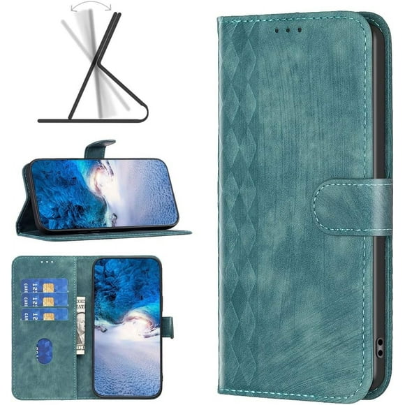 Compatible with Xiaomi Redmi 9A Flip PU Leather Case,Compatible with Xiaomi Redmi 9AT M2006C3LVG / Redmi 9A M2006C3LI M2006C3LC / Redmi 9i M2006C3LII Phone Case Cover Green