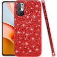 thumbnail image 1 of Compatible with Xiaomi Redmi Note 10 5G Case, Glitter Sparkly Redmi Note 10 5G Phone Case with Slim Silicone Shockproof Protective Bumper Cover for Cute Girls Women (Red), 1 of 7
