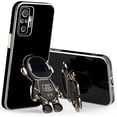 thumbnail image 1 of Compatible with Xiaomi Redmi Note 10 Pro Case Silicone TPU Plating, Xiaomi Redmi Note 10 Pro Cases Cute Astronaut Pattern Phone Case with Stand (Black), 1 of 12