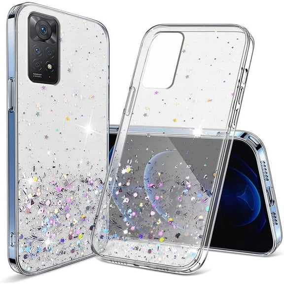 Compatible with Xiaomi Redmi Note 11 Pro Case Glitter Clear Sparkly Cases Shockproof Xiaomi Redmi Note 11 Pro Phone Case for Women Silicone Cute Slim Bling Protective Case (Redmi Note 11 Pro, Clear)