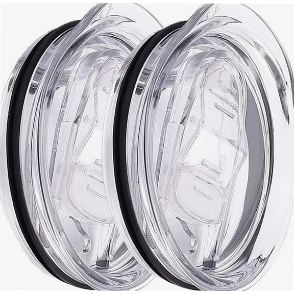 Compatible with Yeti Lids 30 oz Replacement Lid, Ozark Trail, Old Style Rtic and More Splash Resistant Lids Spill Proof Tumbler Lid Clear Cup Silicone Sliding Covers BPA Free(30OZ 2 Pack)