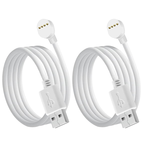 Compatible for 2-Pack Weatherproof USB Charging Cable for Google Nest Cam (Battery) 2nd Gen, 6.6ft/2m Outdoor Power Cord, White