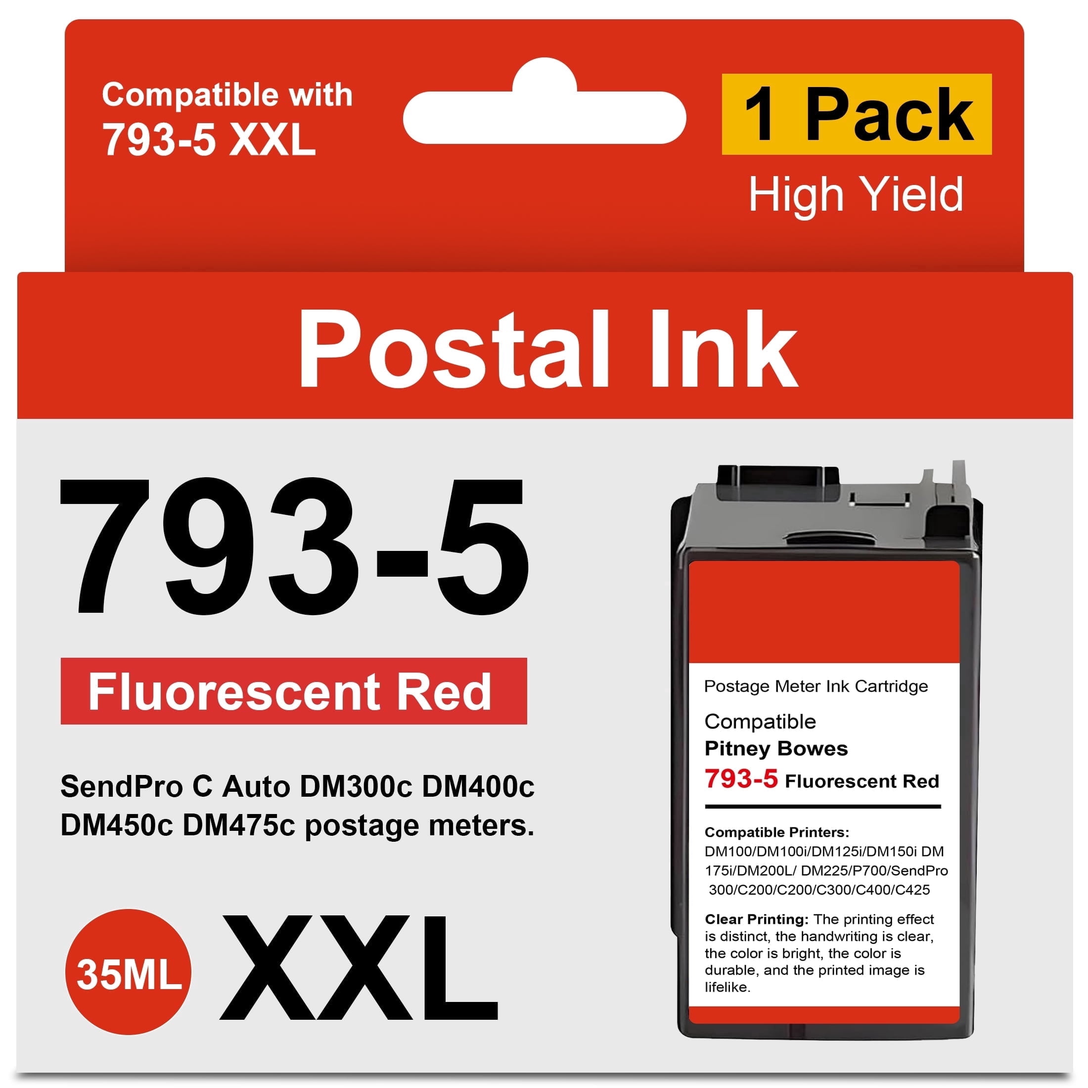 Compatible for 793-5 Red Ink Cartridge Replacement for Pitney Bowes 793 ...