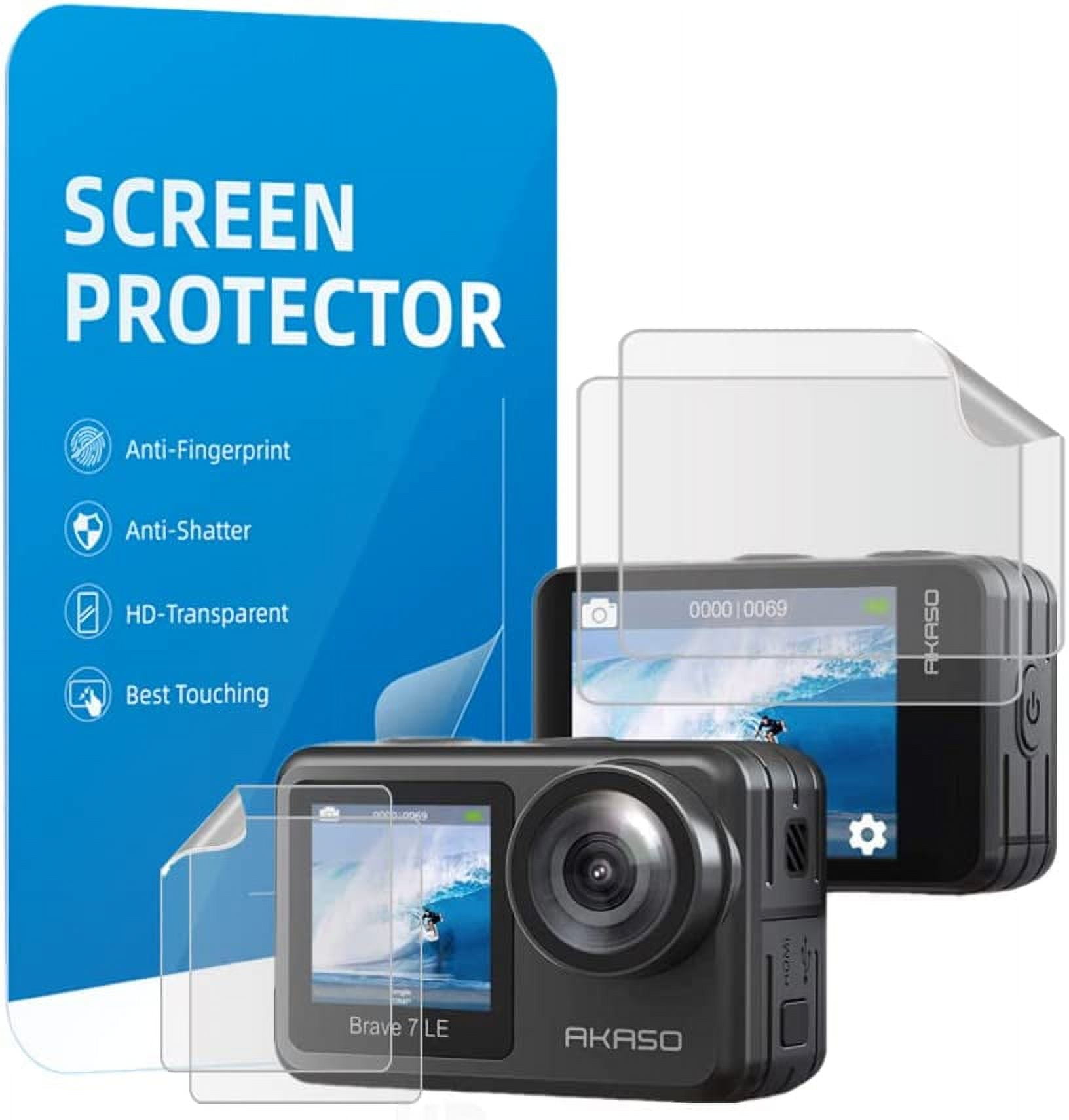 Compatible for AKASO Brave 7 LE Screen Protector, HD Premium Real Screen  Protector for AKASO Brave 7 LE Camera 