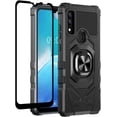 thumbnail image 1 of Compatible for AT&T Maestro 3 Case w/Tempered Glass Screen Protector [Military Grade] Ring Car Mount Kickstand Shockproof Hard Phone Case - Black, 1 of 7