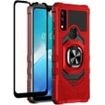 thumbnail image 1 of Compatible for AT&T Maestro 3 Case w/Tempered Glass Screen Protector [Military Grade] Ring Car Mount Kickstand Shockproof Hard Phone Case - Red, 1 of 7