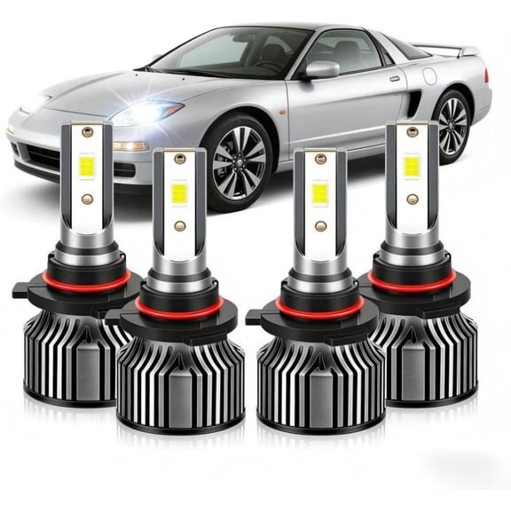 Compatible for Acura NSX 1991-2001 Light Bulbs, High/Low Beam Lights with Cooling Fans, LED Headlight Bulbs, Plug and Play, 4-Pack