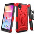 thumbnail image 1 of Compatible for Alcatel TCL A3 Case / TCL A30 Case with Holster Belt Clip Hybrid Shockproof Protective Phone Cover with Kickstand - Red, 1 of 7