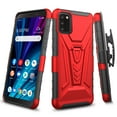 thumbnail image 1 of Compatible for Alcatel TCL A3X A600DL Case with Holster Belt Clip Hybrid Shockproof Protective Phone Cover with Kickstand - Red, 1 of 7