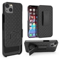 thumbnail image 1 of Compatible for Apple iPhone 13 Case with Tempered Glass Screen Protector Belt Clip Holster Protection Phone Cover [Black], 1 of 6