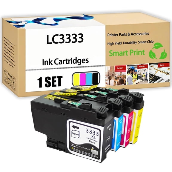 Compatible for Brother LC3333 Ink Cartridges DCP-J1100DW MFC-J1300DW Printers, High Yield 3000 Pages, with Chip (1 Set)