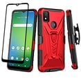 thumbnail image 1 of Compatible for Cricket Icon 4 Case with Holster Belt Clip Hybrid Shockproof Protective Phone Cover with Kickstand - Red, 1 of 1