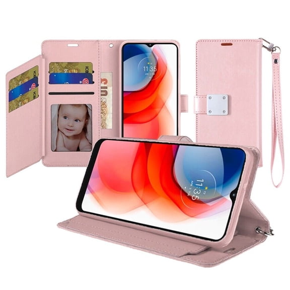For Cricket Icon 4 WTCKT01 Wallet Cover Phone Case - Rose Gold