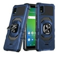 thumbnail image 1 of Compatible for Cricket Vision Plus Case w/Tempered Glass Screen Protector [Military Grade] Ring Car Mount Kickstand Shockproof Hard Phone Case - Blue, 1 of 7