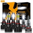 thumbnail image 1 of Compatible for Dodge Journey 2018-2010 LED Headlight Bulbs Kit Hi/Lo Beam & Fog Light White 6-Pack, 1 of 15