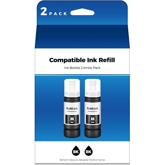Compatible for EPT552 Ink Refill Bottles Works with ET-8550 ET-8500 Printer (2-Black)