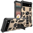 thumbnail image 1 of Compatible for Google Pixel 6a Case w/Tempered Glass Screen Protector [Military Grade] Ring Car Mount Kickstand Shockproof Hard Phone Case - Gold, 1 of 6