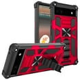 thumbnail image 1 of Compatible for Google Pixel 6a Case w/Tempered Glass Screen Protector [Military Grade] Ring Car Mount Kickstand Shockproof Hard Phone Case - Red, 1 of 7