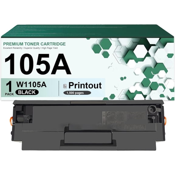 Compatible for HP 105A Toner Cartridge Replace for W1105A Black Cartridge Fit for HP Laser MFP 107a 107w 135a 135w 137fnw Printers, 1 Pack