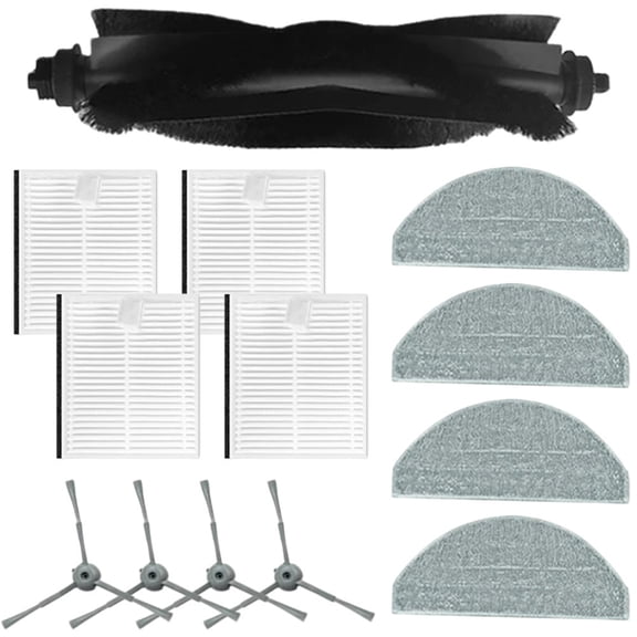 Compatible for Hoover Hg4 Hydro Pro/Hydro Vacuum Filter,Mop Cloth,Side Brush Replacement Kit - 4 Filters,4 Mop Cloths,4 Side Brushes,1 Main Brush