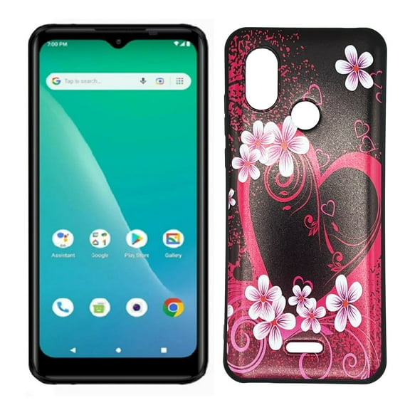 Compatible for Hot Pepper Chilaca HPP-L60A TPU Cover Case + Tempered Glass - Pink Heart