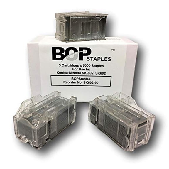 Compatible for Konica-Minolta SK-602, SK602 Staples, Staple Cartridge Refills (3 Cartridges X 5000)$$Office