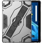 Compatible for Lenovo Tab M10 TB-X605F 10.1 Inch Heavy Duty Drop Proof Armor Slim Full-Body Protection Handle Stand CaseSilver