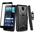 thumbnail image 1 of Compatible for Nokia C100 Case with Holster Belt Clip Hybrid Shockproof Protective Phone Cover with Kickstand - Black, 1 of 6