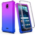 thumbnail image 1 of Compatible for Nokia C100 Case with Temper Glass Screen Protector Full-Body Snap-On Rugged Protection Phone Cover Glitter Blue/Purple, 1 of 6