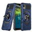 thumbnail image 1 of Compatible for Nokia C110 Case w/Tempered Glass Screen Protector [Military Grade] Ring Car Mount Kickstand Shockproof Hard Phone Case - Blue, 1 of 7