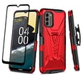 thumbnail image 1 of Compatible for Nokia G400 5G Case with Holster Belt Clip Hybrid Shockproof Protective Phone Cover with Kickstand - Red, 1 of 6