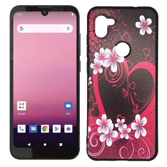 For Orbic Q10 4G LTE RC609LTM TPU 1-Piece Cover Cell Phone Case - Pink Heart
