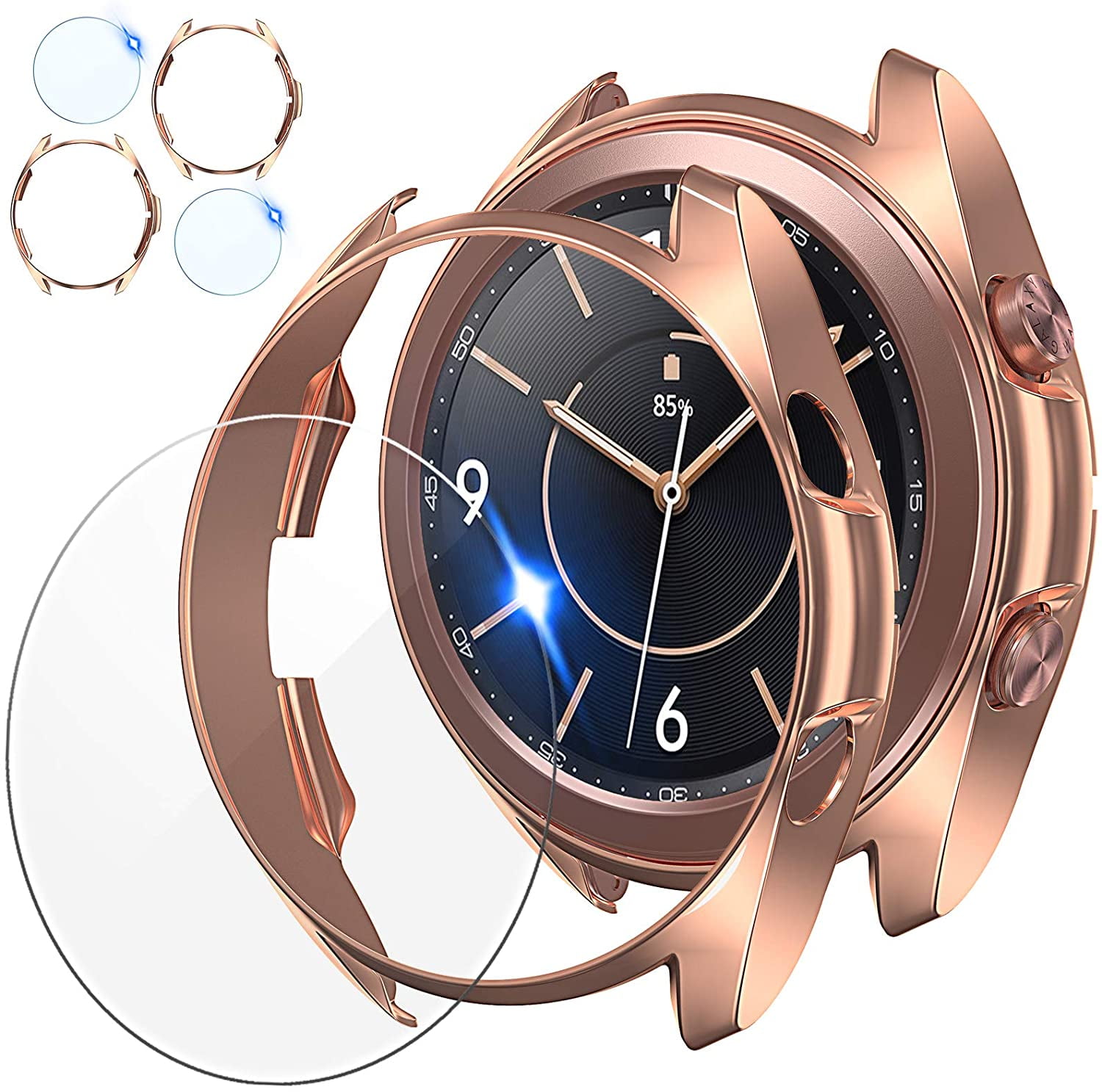 Compatible for Samsung Galaxy Watch 3 45mm Screen Protector and Case Snug Fit and HD Clarity Rose Gold Walmart