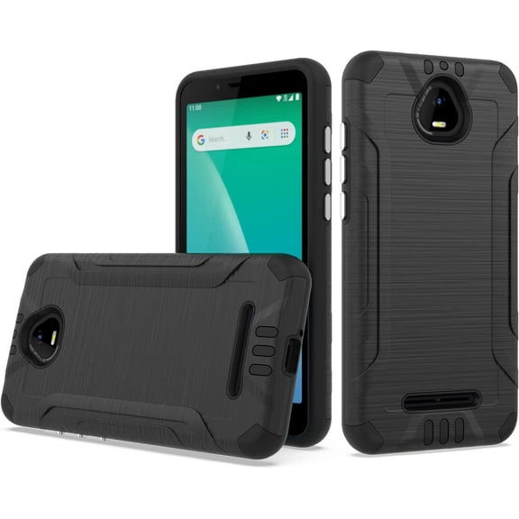 For Schok Volt SV55 SV55216 Lining Cover Phone Case + Tempered Glass - Black