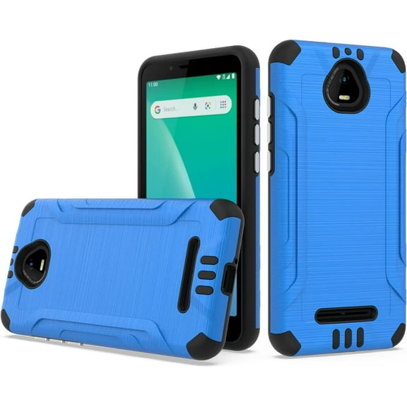 Compatible for Schok Volt SV55 SV55216 Lining Cover Case + Tempered Glass - Blue