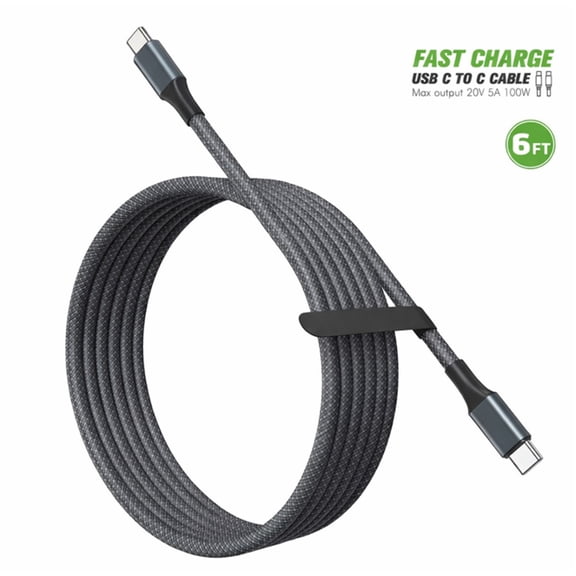 Compatible for Sharp Rouvo V FIH STTM21VAPP 1X 6FT Braided Fast 100W USB Cable Type C TO C
